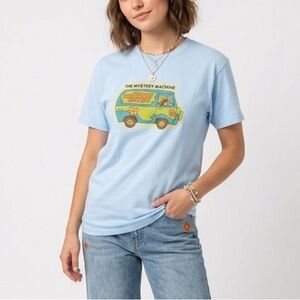 Scooby-Doo Mystery Machine Light Blue Graphic Tee Shirt